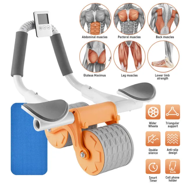 Ab Plank Abdominal Roller Wheel Core Trainer Elbow Support Automatic Rebound UK