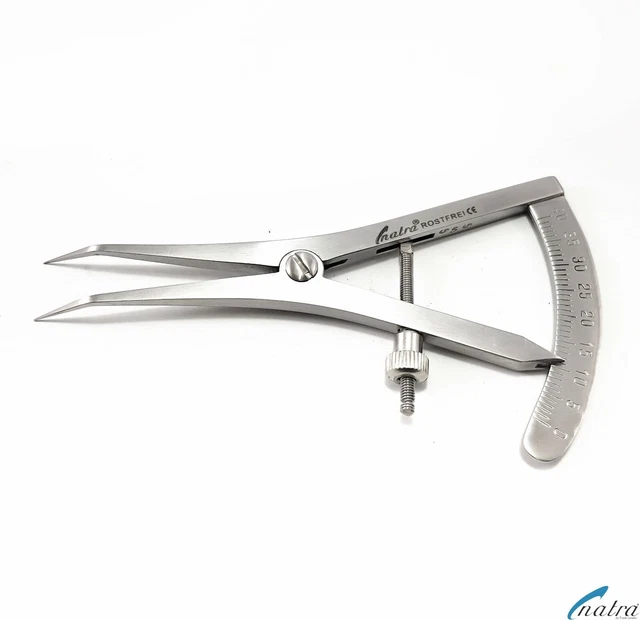 Castroviejo Measuring Circuit Calipers 9 CM Curved Dental Technology Dentist Kfo