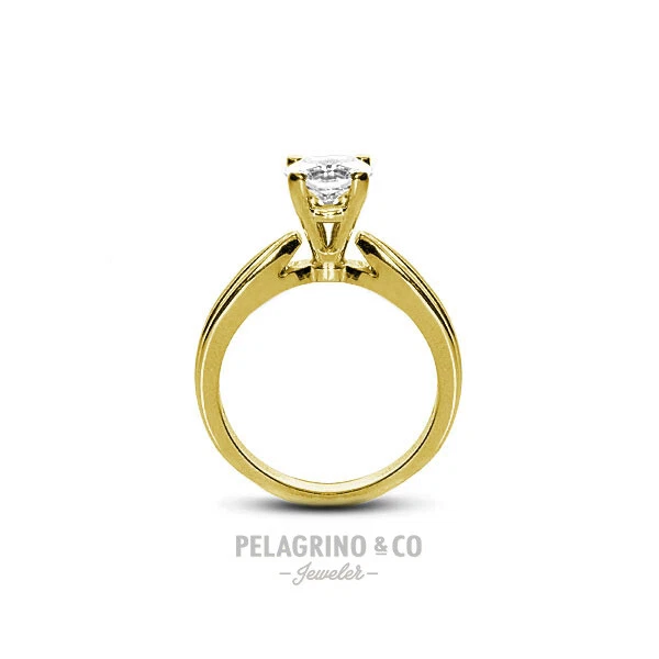 3ct H SI2 Round Natural Certified Diamond 14ky Gold Solitaire Engagement Ring