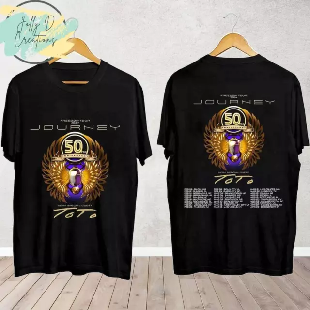 NEW  Journey Freedom Tour 2024 Journey With Toto Music Band T-Shirt Gift Fans