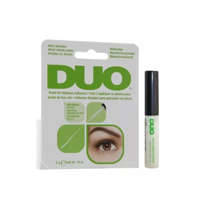 DUO Brush On Striplash Adhesive Glue False Eyelashes 5gm WHITE CLEAR strip lash