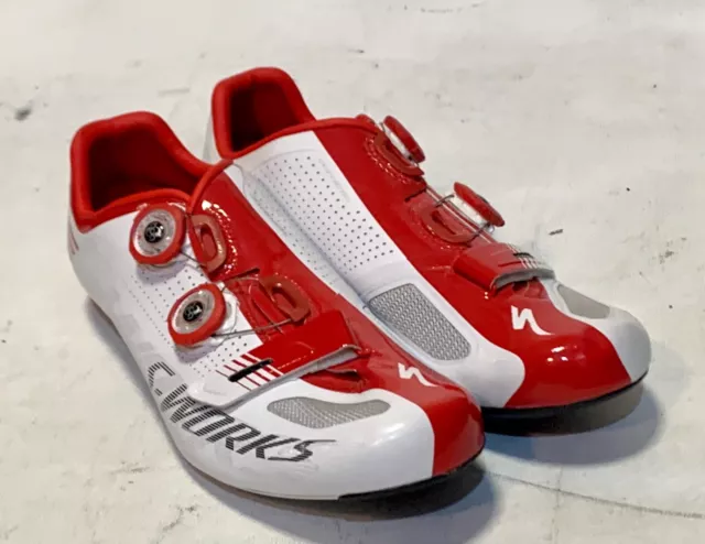 Fahrrad Schuhe Rennrad Specialized S-Works Rd Größe 44,5 rot weiß NEU