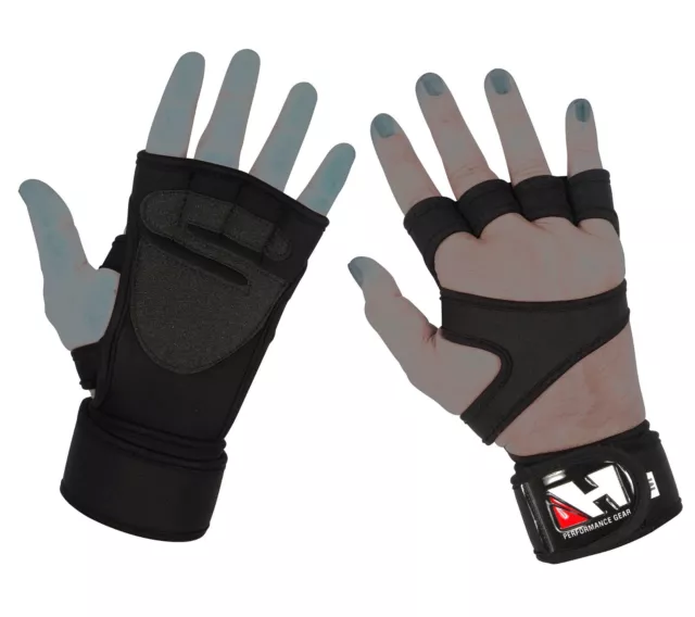 Gym Gloves Fitness Weight Lifting Exercise Bodybuilding Gloves Wrist Wrap Hg-580