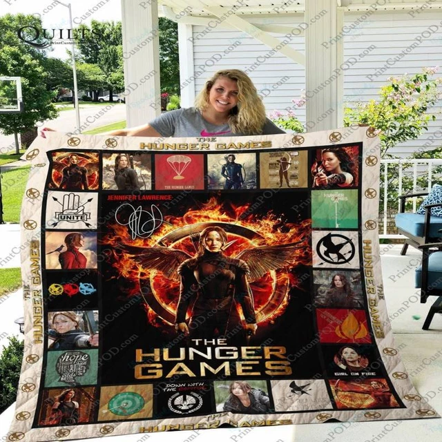 THE HUNGER GAMES Blanket, Jennifer Lawrence, Liam Hemsworth Quilt