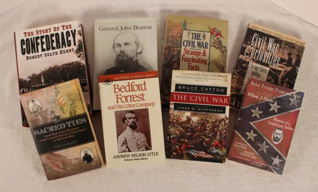 Lot of 8 Civil War History Books - Confederate History, Civil War History