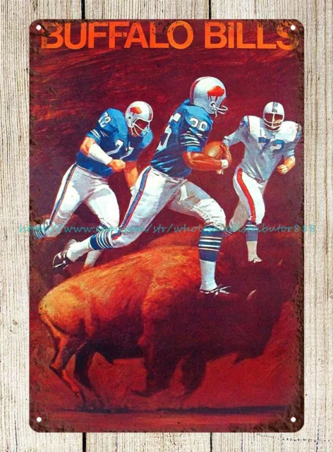 Buffalo Bills 1969 vintage poster football metal tin sign office bar home decor