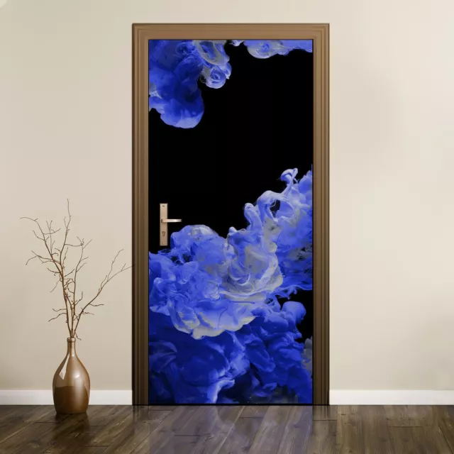 Removable Door Sticker Mural Home Decor Decal Wrap Abstract Smoke Picture