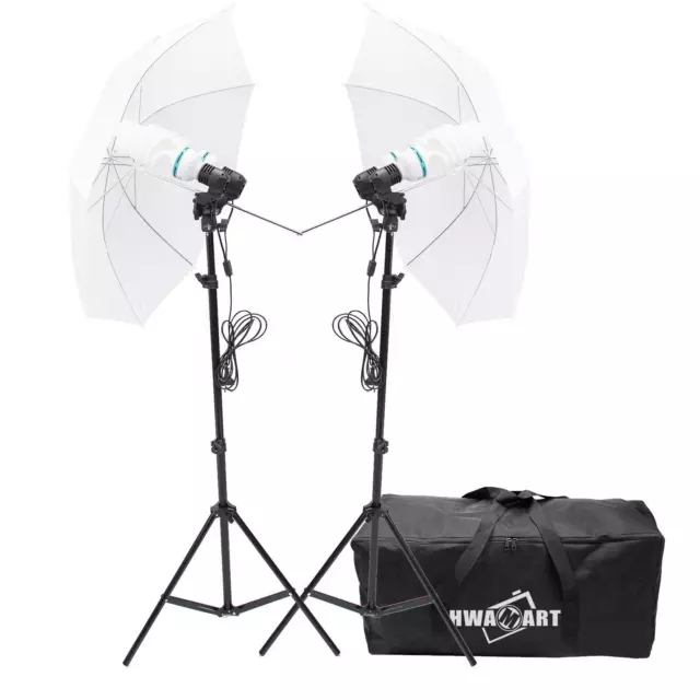 Photography Umbrella Studio Kit 150W Dual Holder Stand Continuous Lighting