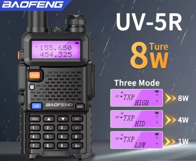 Baofeng Walkie Talkie UV 5R 5W 8W Dual Band Ham Two Way Radio Vhf Uhf FM Radio