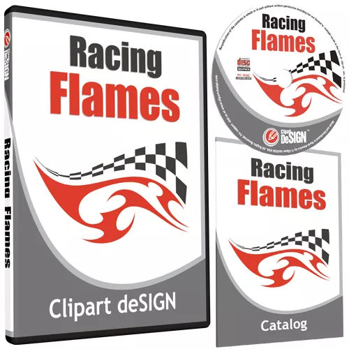 Racing Flames Clipart-Vinyl Cutter Plotter Images-Eps Vector Clip Art Cd