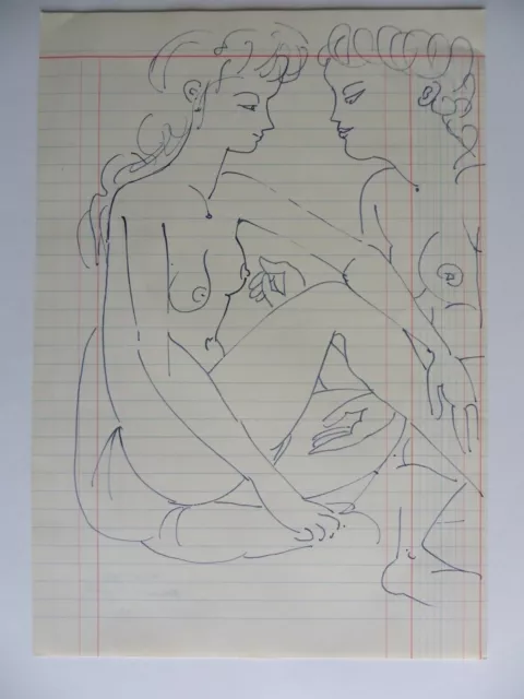 Edvard Frank 1909-1973 Original weibl. Akt-Zeichnung  sign.GELISTET