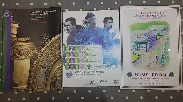 Wimbledon PROGRAMME 2008 & 11 Plus Queens 2011 Programme.