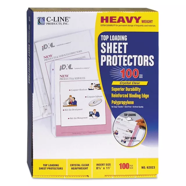 C-Line Heavyweight Polypropylene Sheet Protector Clear 2" 11 x 8 1/2 62023