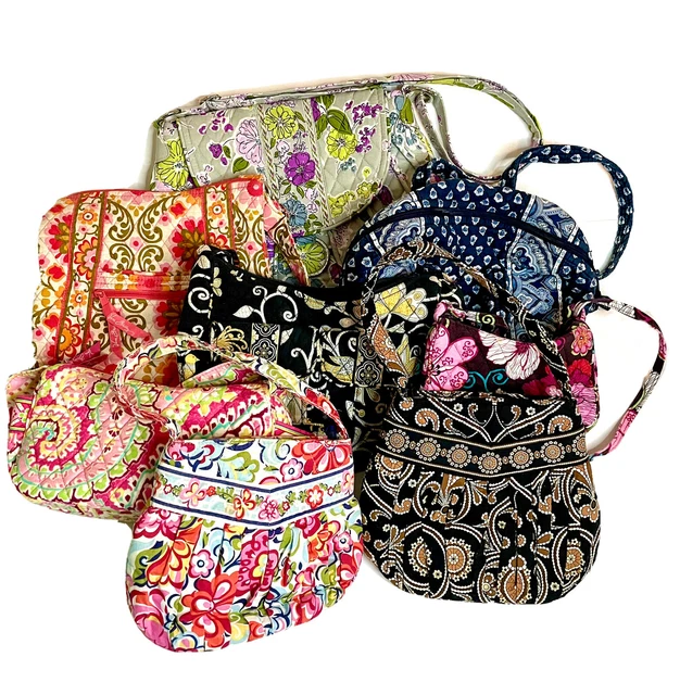 LOT of 8 Vera Bradley Shoulder Bags Purse Bundle Retired Patterns