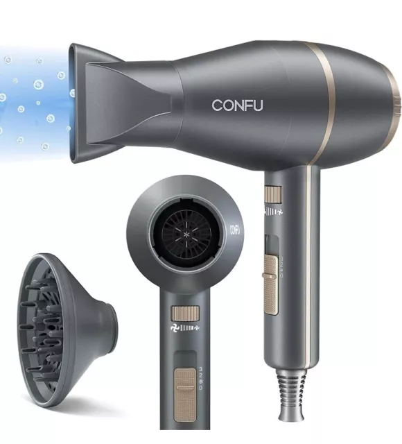 CONFU Hair Dryer Blow Dryer for Curly Hair Women Ionic pro Hair Dryer