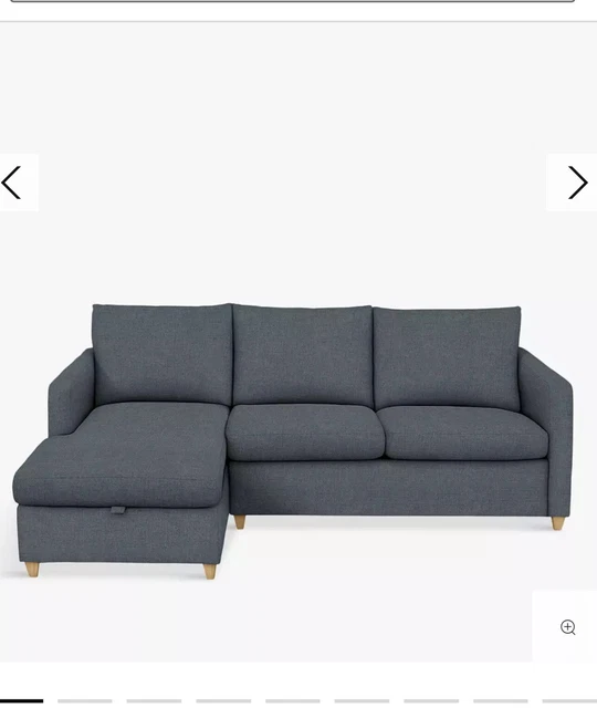 JOHN LEWIS BAILEY Left hand Corner Sofa Bed Grey Steel Fabric section
