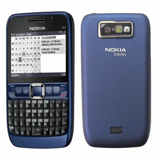 Unlocked QWERTY Keypad Nokia E63 Wifi 3G Camera 2MP Mp3 Player Mobile Bar Phone