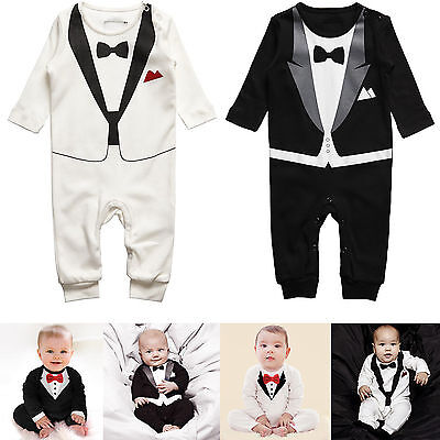 Baby Kinder Hoseanzug Jungen Kleidung Romper Hochzeit Gentleman Strampler Outfit