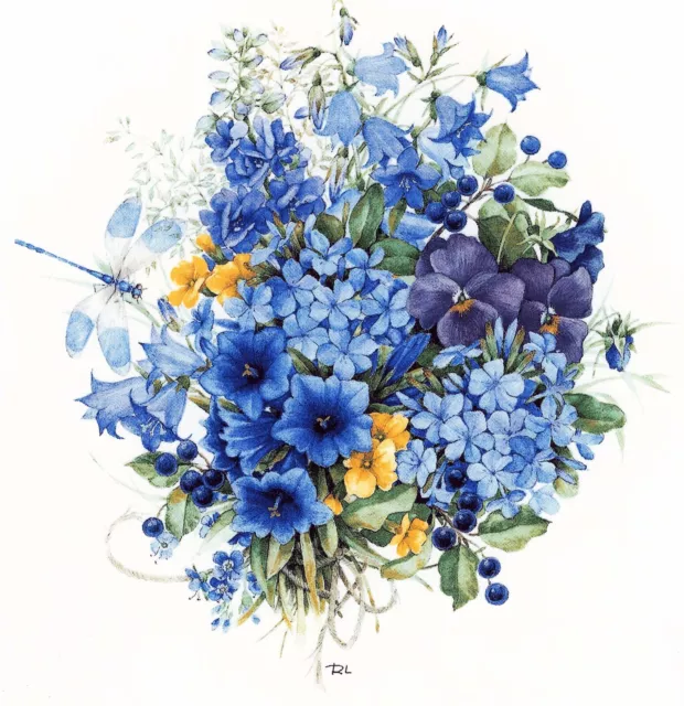 Azul Púrpura Amarillo Ramo de flores Libélula Tobogán acuático Calcomanías de cerámica Tx