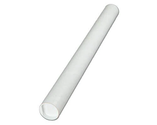 White Mailing Tubes with Caps 3-inch x 12 inch usable length 1 Pack