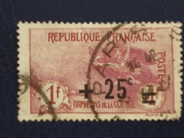 FRANCE 1922 25c on 1fr + 1fr carmine War Orphans vf used Paris cancel SG 394
