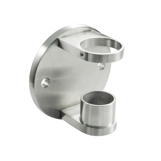 Acero Inox Anclaje de Pared Soporte de Tubo Con Redondo Placa de Conexión