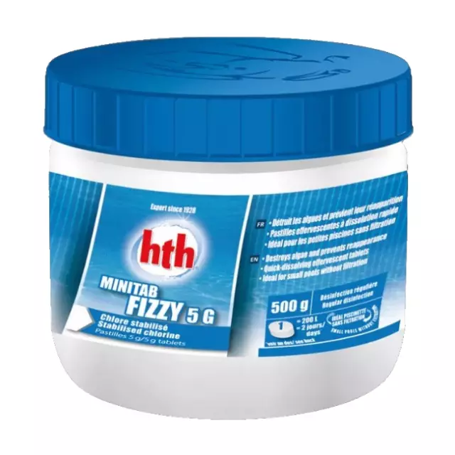 HTH Minitab Fizzy 5g Chlorine Tablets (Was Fi-Clor Hygiene Tablets) - 500g