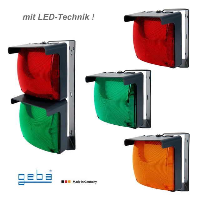 LED Ampelleuchte Blinkleuchte rot grün gelb 24 V / 230 V Tief Garage Tor Antrieb