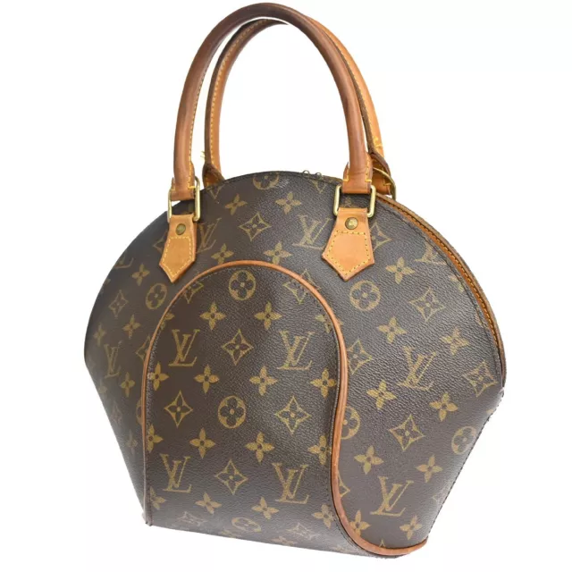 LOUIS VUITTON LV Logo Ellipse PM Hand Bag Monogram Leather Brown M51127 85HB784