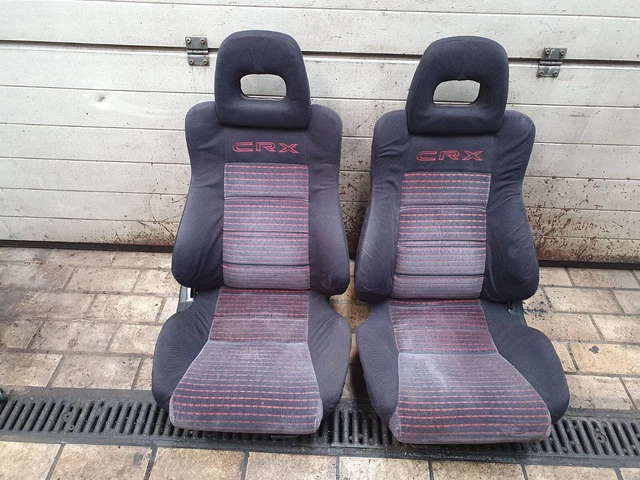 @RARE@ red stitching Front Seats Seat Honda CRX JDM EDM EE8 EF8 ED9 SI US 88-91