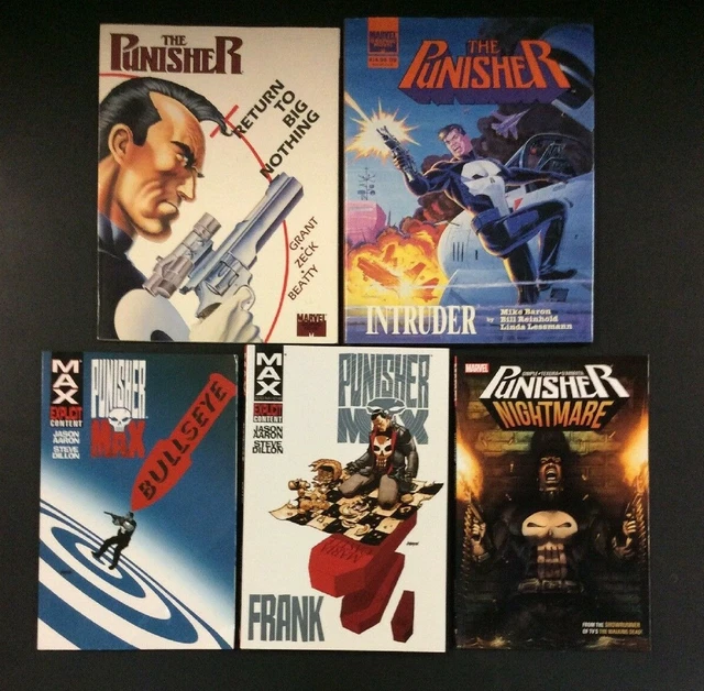 PUNISHER Comic Book TRADE PAPERBACK HARDCOVER OGN 5 PIECE LOT RETURN BIG NOTHING