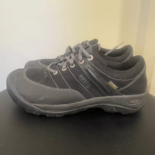 KEEN Presidio Black Leather Lace Up Comfort Walking Hiking Shoes Womens Size 9