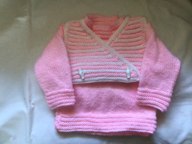 Hand Knitted Jumper And Bodywarmer For Baby Girl 6 Months