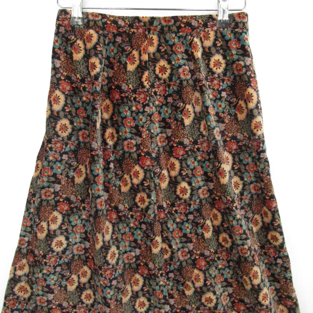 St Michael 1970's Vintage Velvet Maxi Skirt UK8-10 Floral Autumn Retro Whimsical 2