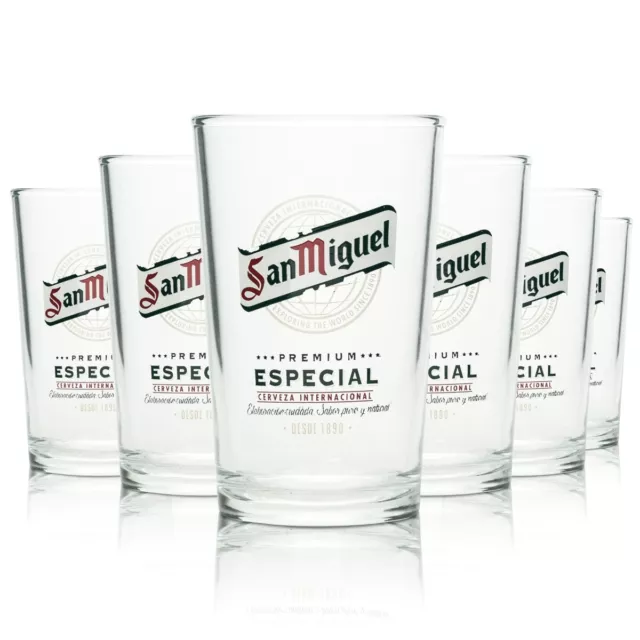 6x San Miguel Bier Glas 0,2l Becher Especia Beer Gläser Espresso Cervaza Tumbler