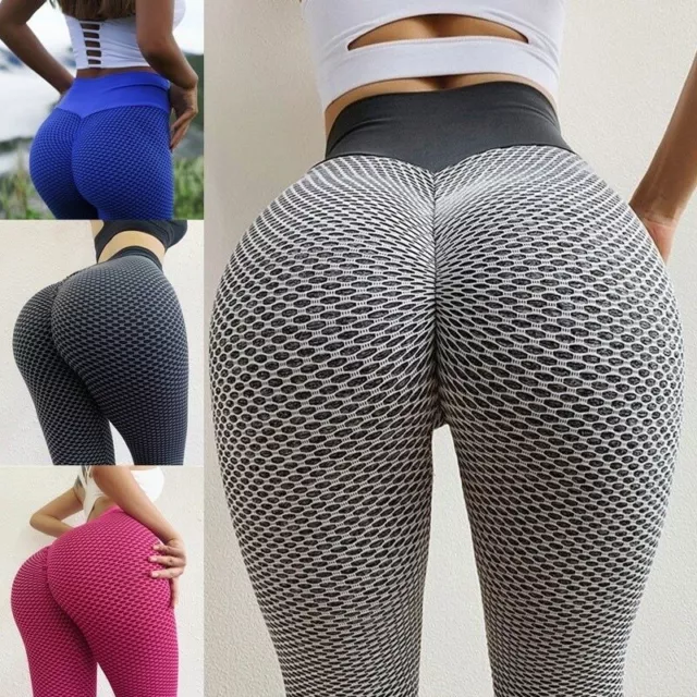 Women Push Up Leggings Anti Cellulite High Waist Yoga Pants Gym Trousers Tik Tok