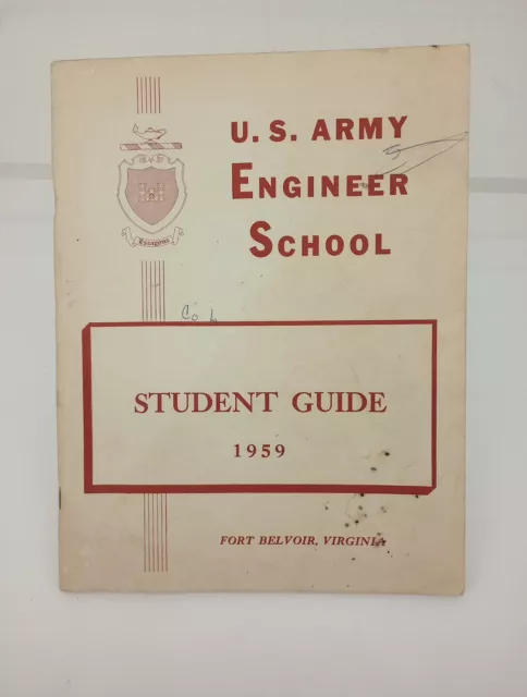 Original 1959 U.S. Army "Fort Belvoir, Va" Army Engineer School Student Guide