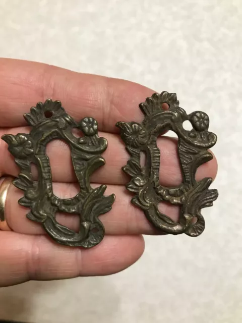 RARE 18th CENTURY PAIR  OF Period Thomas Chippendale ROCOCO Escutcheons!