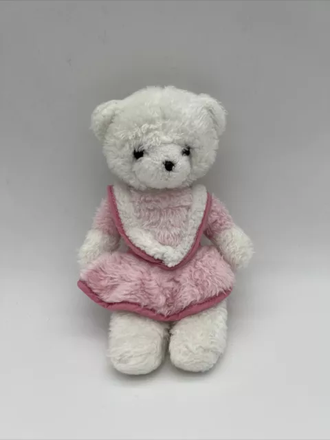 doudou peluche ours fille rose vintage de marque nounours - 30cm