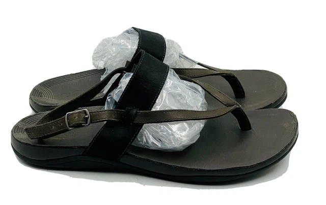 Chaco Maya Size US 11 M EU 42 Women's Black/Brown Leather Thong Sandals 2073776