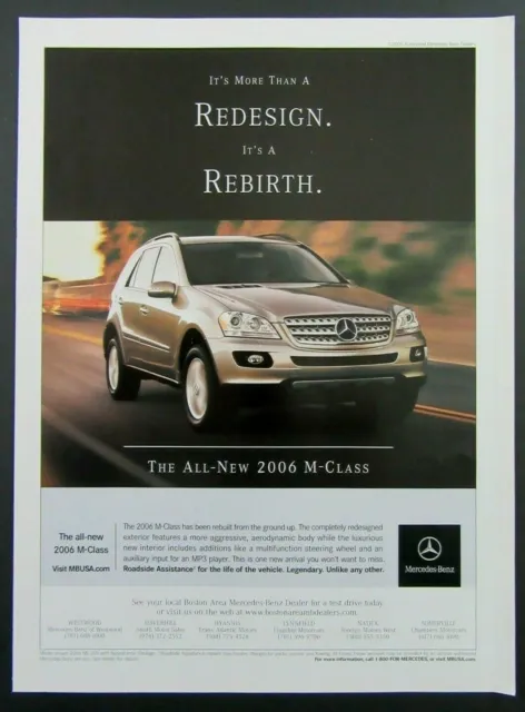 2006 MERCEDES - BENZ M-Class "Its More Than A Design. Its A Rebirth" Magazine Ad