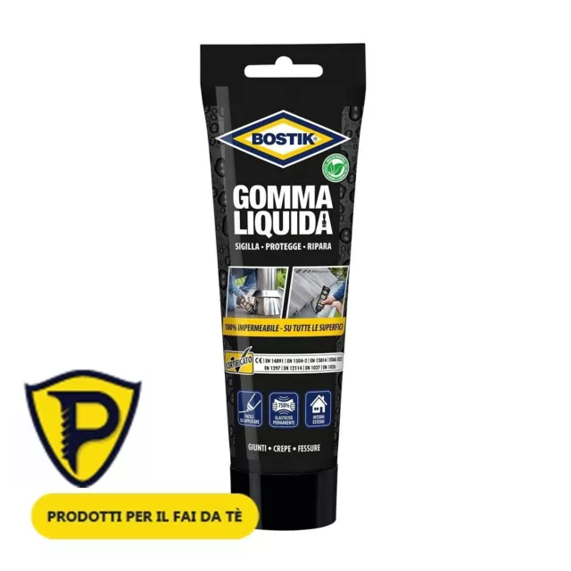 Bostik Gomma Liquida Sigillare Proteggere e Riparare 100% Impermeabile Tubo 250g