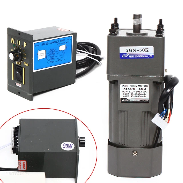 Motore velocità ingranaggi 90 W motore ad ingranaggi CA con regolatore di velocità 220 V 0-27 giri 1:50
