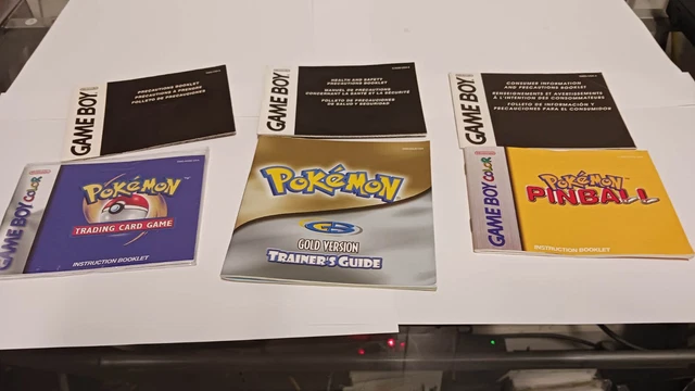 Nintendo Gameboy Color Pokemon Manual Lot Gold TCG Game