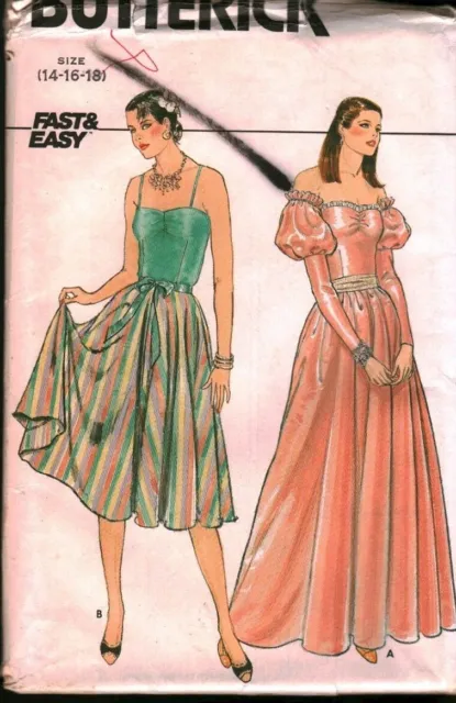 4657 Vintage Butterick SEWING Pattern Misses Fast Easy Dress Gown Prom Party 18