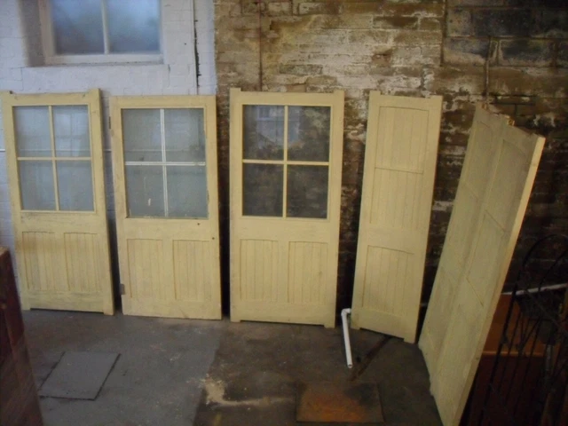 set 3+3 boarded panels doors barn mill room divider screen office double doors ?