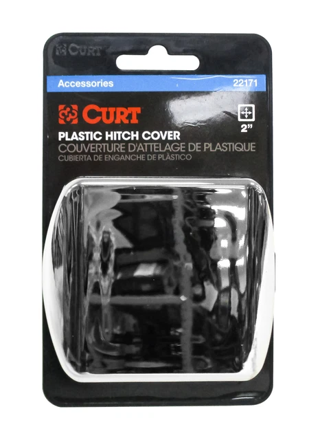 CURT Chrome Plastic Trailer Receiver Hitch Tube Cover Fits 2-Inch Receiver 22171