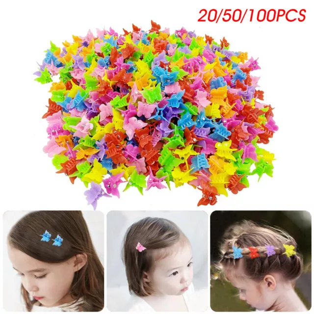 20/50/100 Pcs Kids Girls Mini Butterfly Hair Clips Hairpins Clamps Mixed Color