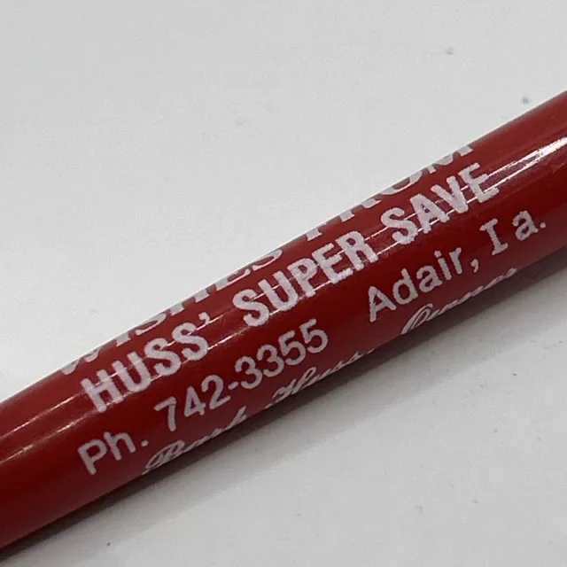 VTG Ballpoint Pen Barb Huss' Super Save Adair IA Seasons Greetings 2