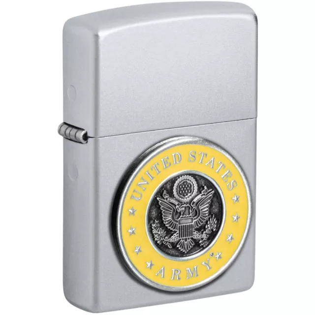 Zippo Windproof Lighter United States Army Design Classic Satin Chrome 48977